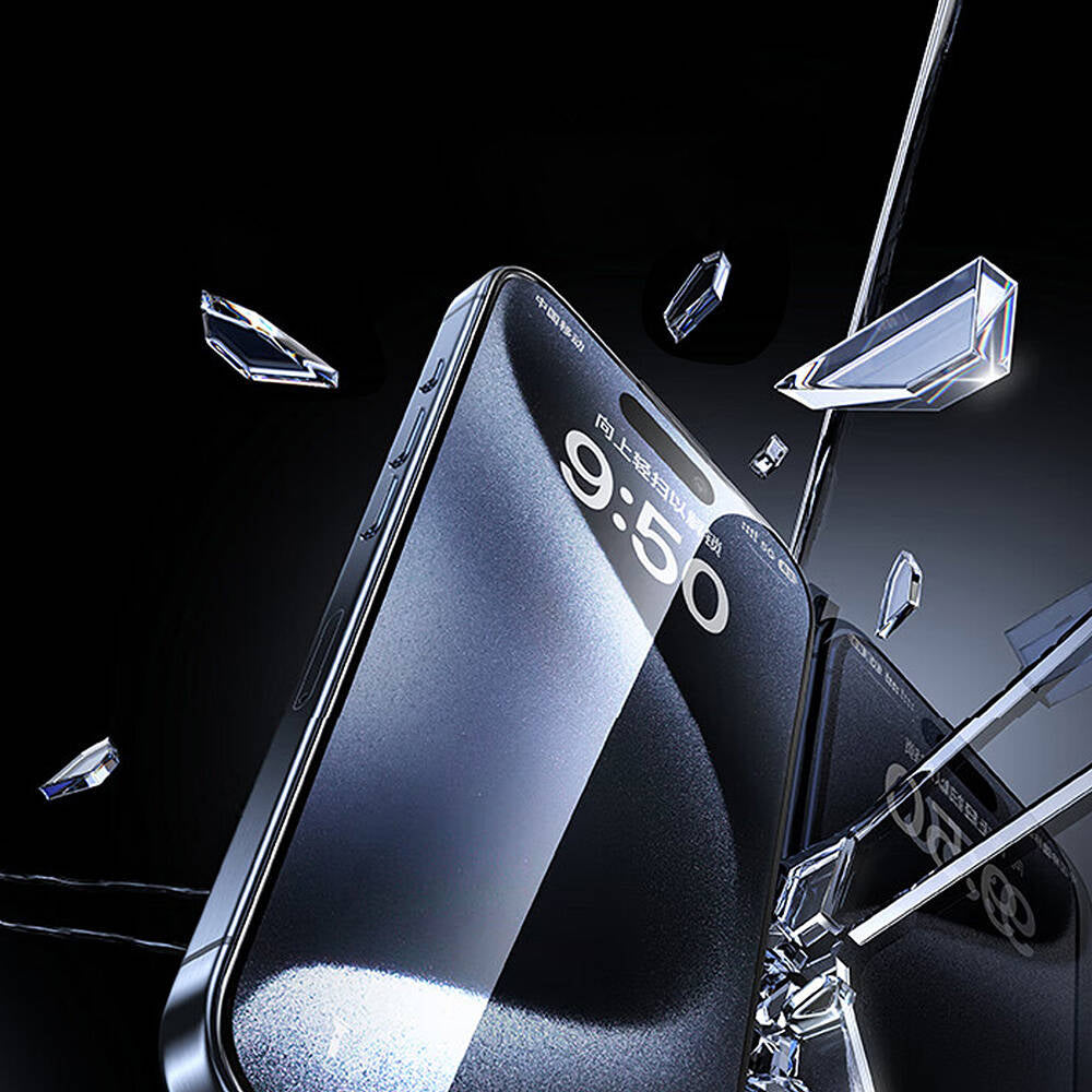 Apple iPhone 16 Wiwu GT-017 Safir Kaplama Çizilmeye Dayanıklı Temperli Cam Ekran Koruyucu Siyah