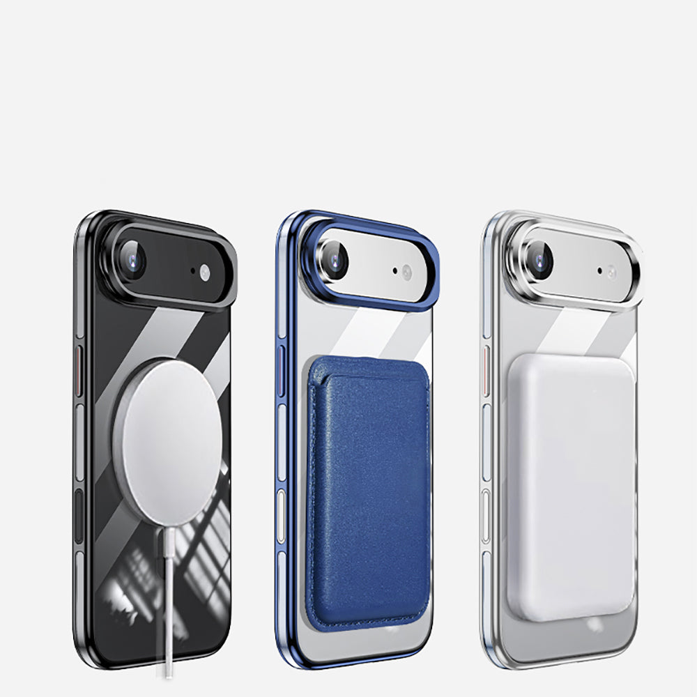 Apple iPhone 17 Air Kılıf M-safe Şarj Özellikli Wlons Standlı Efsane Kapak Siyah