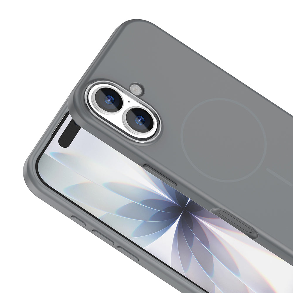 Apple iPhone 17 Kılıf M-Safe Şarj Özellikli Metal Kamera Çerçeveli Zore Edi Silikon Kapak Lila