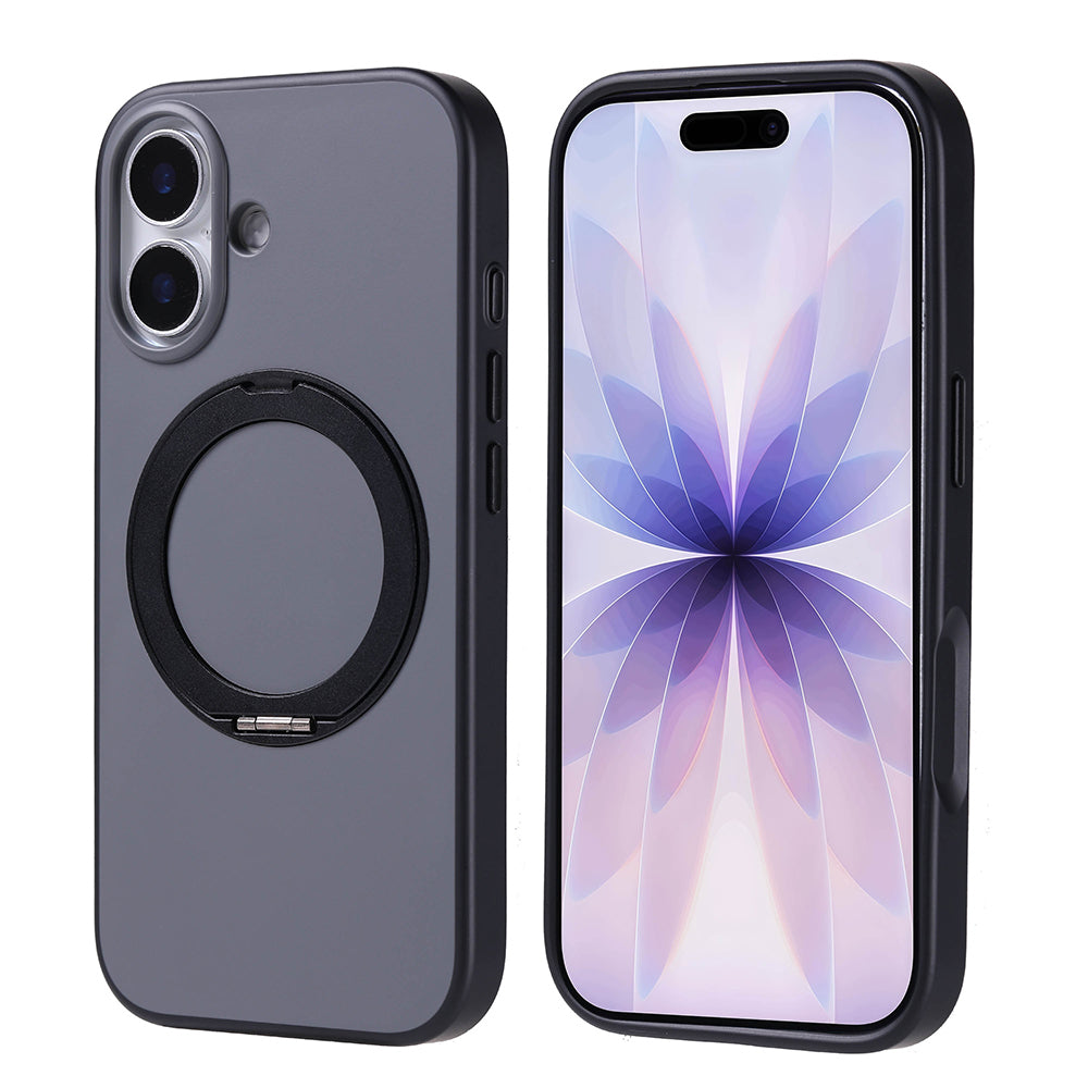 Apple iPhone 17 Kılıf M-Safe Şarj Özellikli Standlı Zore Proton Silikon Kapak Siyah