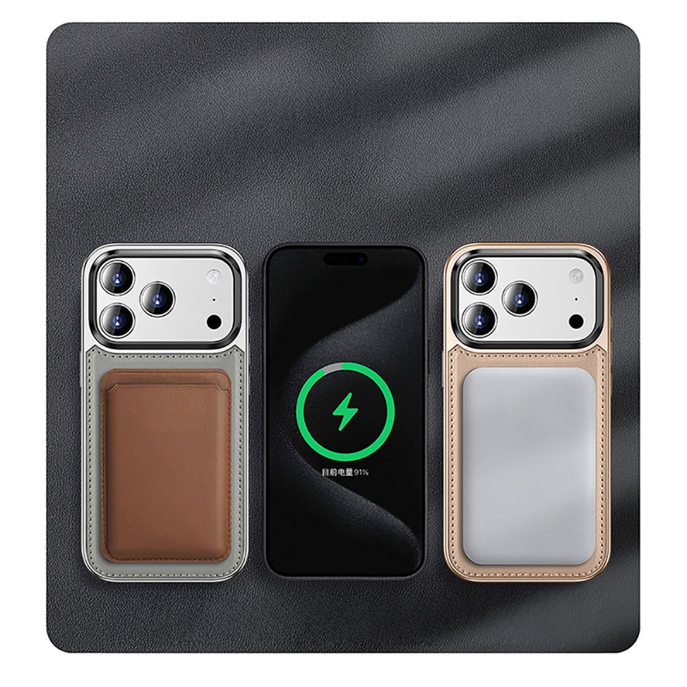 Apple iPhone 17 Pro Kılıf M-safe Şarj Özellikli Standlı Leto Kapak Gold