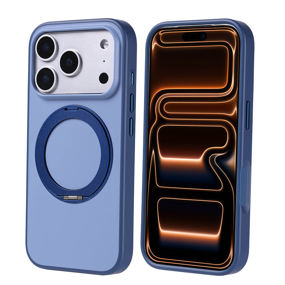 Apple iPhone 17 Pro Kılıf M-Safe Şarj Özellikli Standlı Zore Proton Silikon Kapak Gri