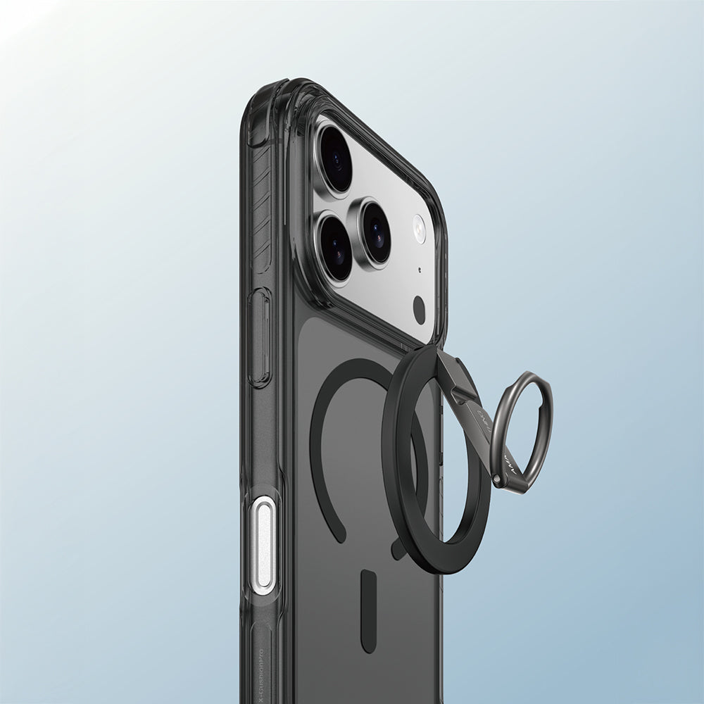 Apple iPhone 17 Pro Kılıf M-safe Şarj Özellikli Yüzük Standlı Amazingthing Titan Pro Serisi Kapak Mavi