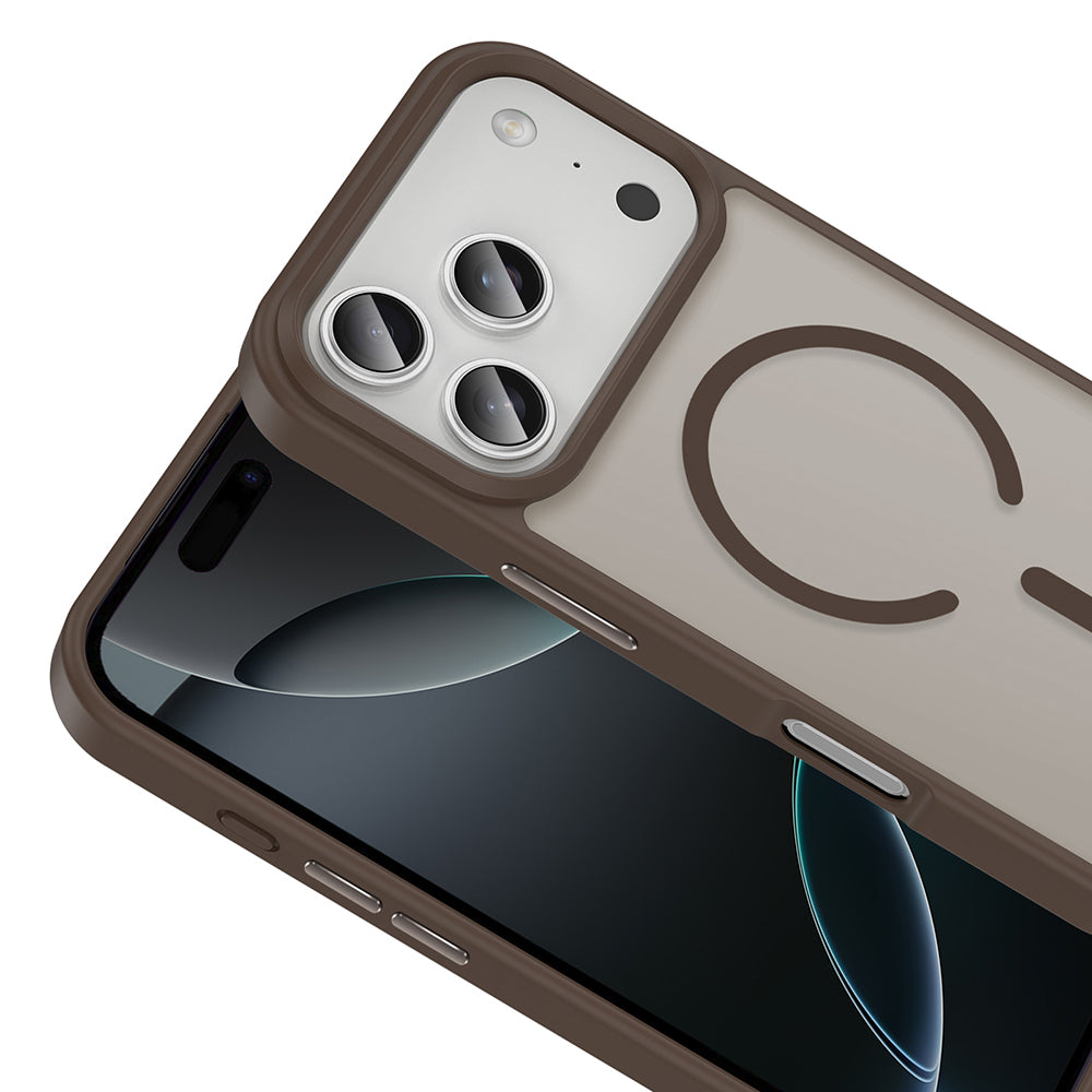 Apple iPhone 17 Pro Max Kılıf M-safe Şarj Özellikli Mat Arka Yüzey Zore Sio Kapak Turuncu