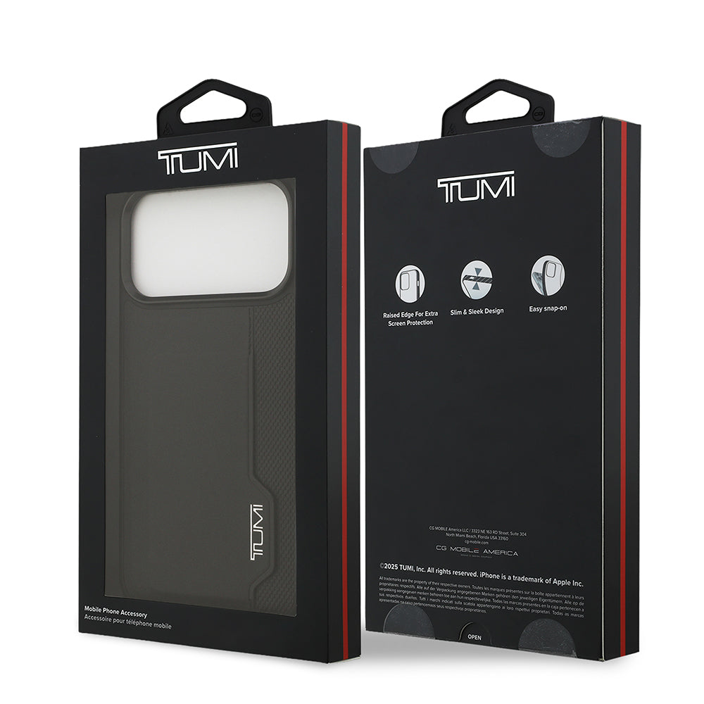 Apple iPhone 17 Pro Max Kılıf TUMI Orjinal Lisanslı Deri Dikey Kartlıklı Kapak Siyah