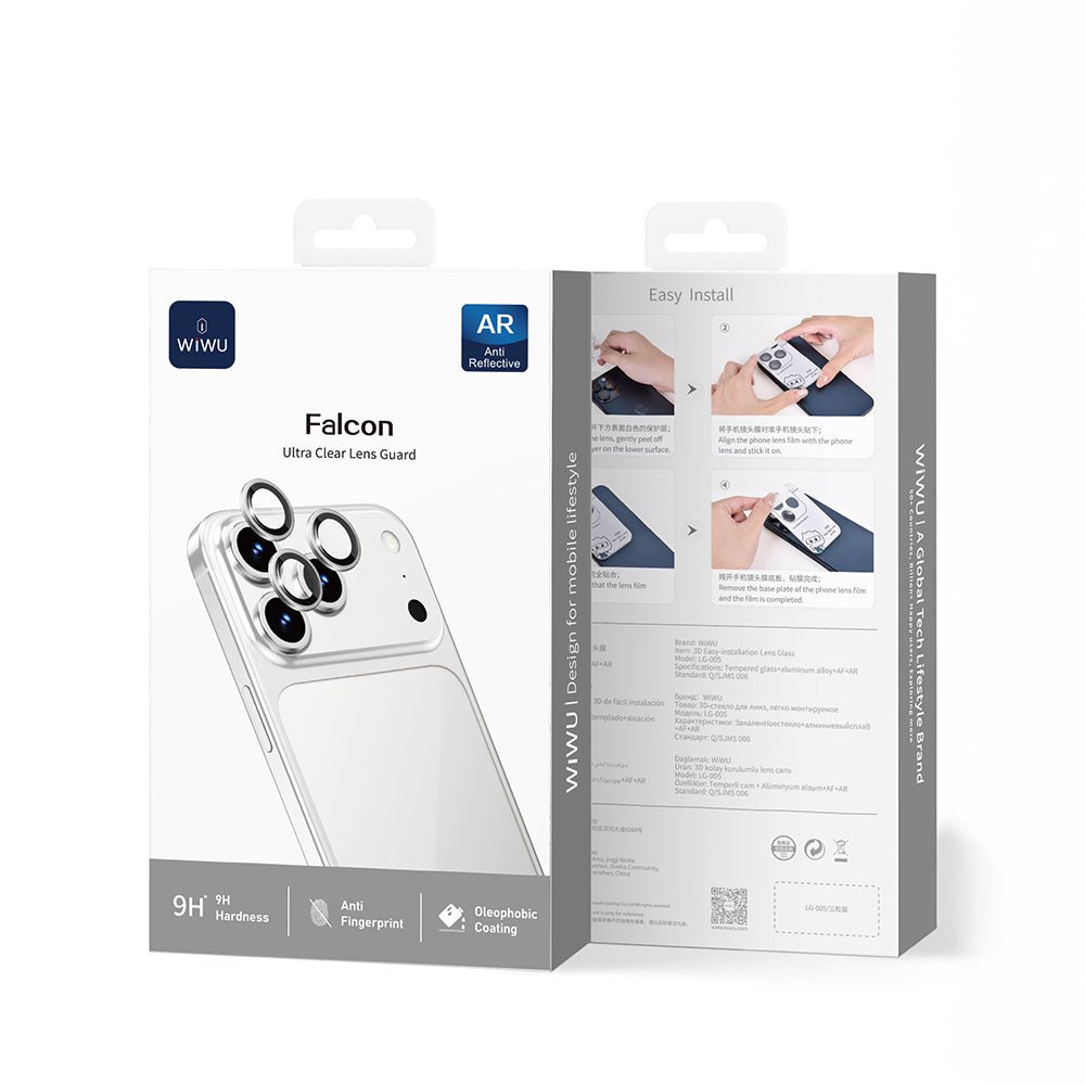 Apple iPhone 17 Pro Wiwu LG-005 Falcon Anti Reflective Çizilmeye Karşı Dayanıklı Kamera Lens Koruyucu Turuncu