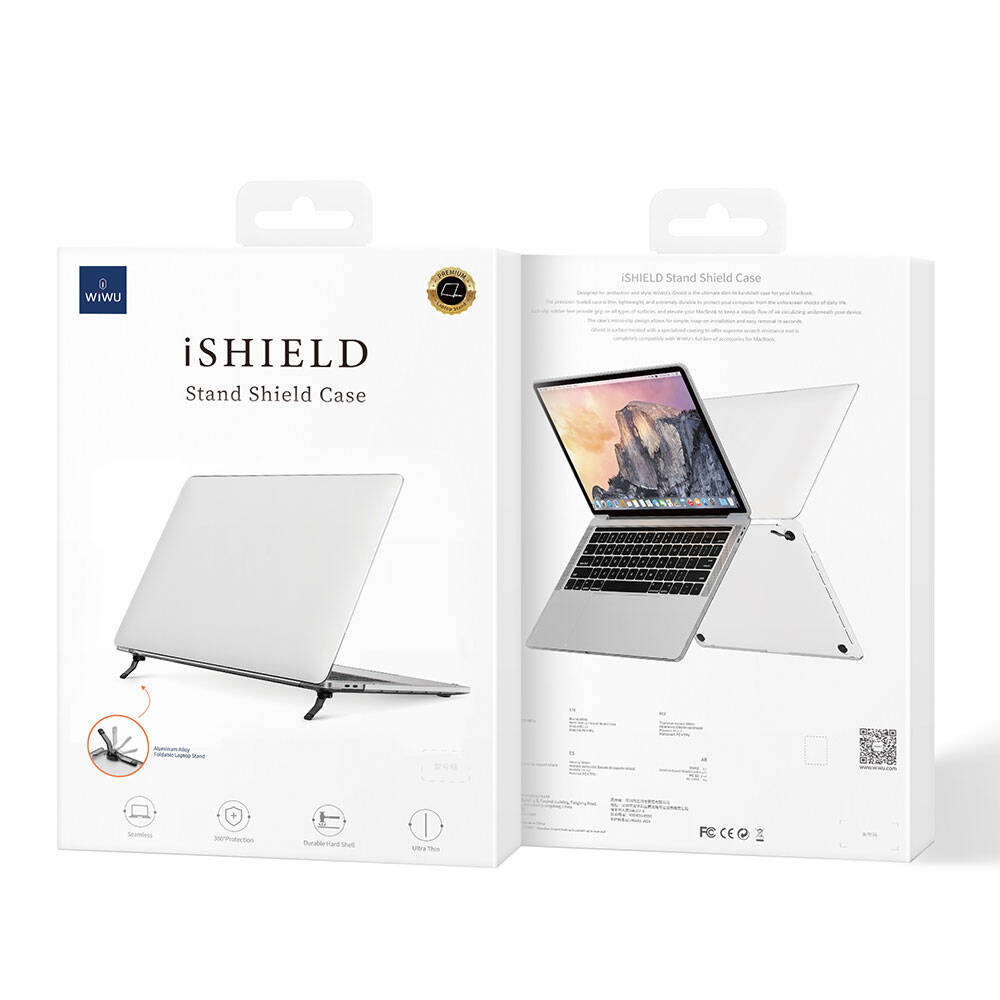 Apple Macbook 15" Air M2 2024 A2941 Wiwu Macbook iShield Standlı Shield Kapak Beyaz