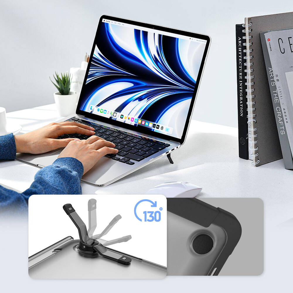 Apple Macbook 15" Air M2 2024 A2941 Wiwu Macbook iShield Standlı Shield Kapak Beyaz