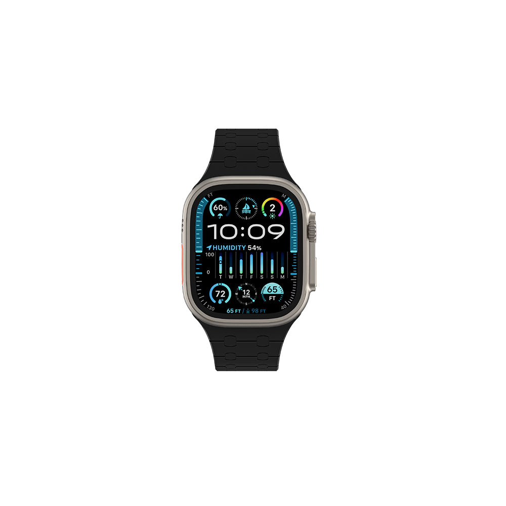 Apple Watch 10 46mm Amazingthing Smoothie Sport Magnetik Tak Çıkar Silikon Strap Kayış Gri-Mavi