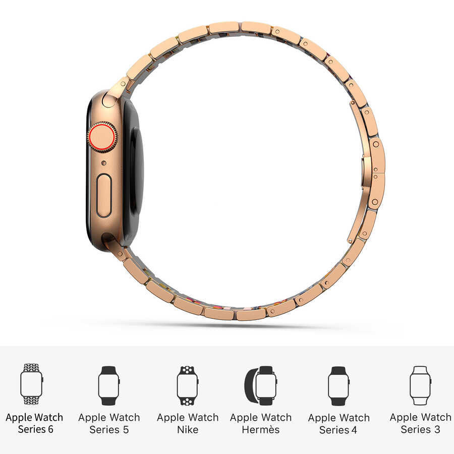 Apple Watch 42mm Wiwu Resin Steel Belt Metal Kordon Beyaz