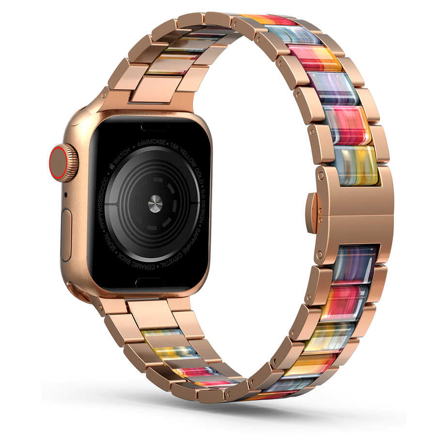 Apple Watch 42mm Wiwu Resin Steel Belt Metal Kordon Siyah