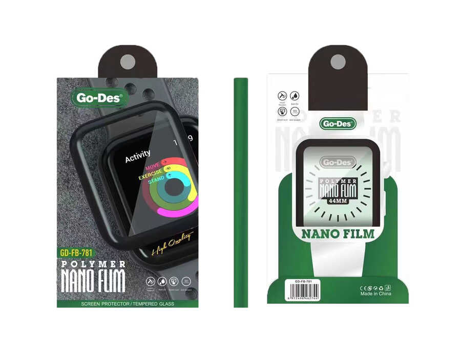 Apple Watch 44mm Go Des 2 in 1 Ekran Koruyucu Siyah