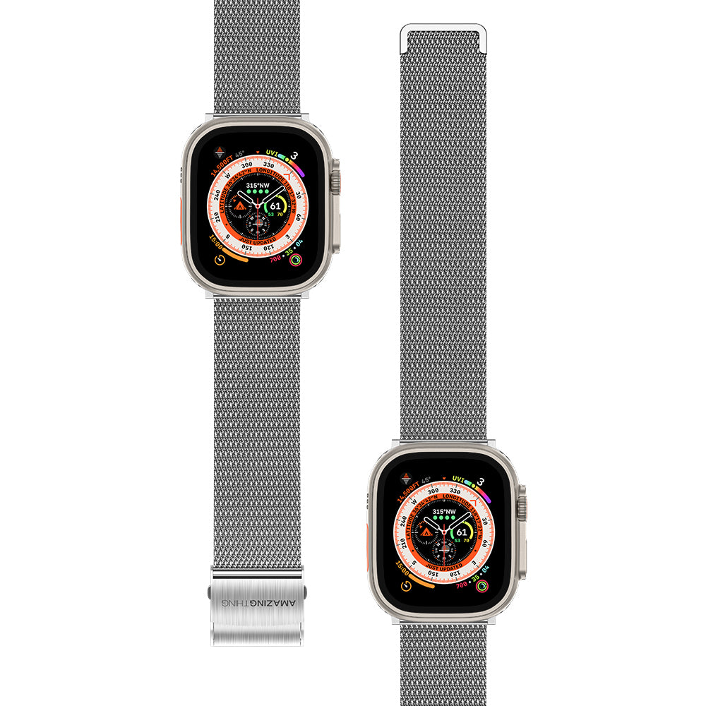 Apple Watch Ultra 49mm Amazing Thing Titan Metal Hasır Kordon Siyah