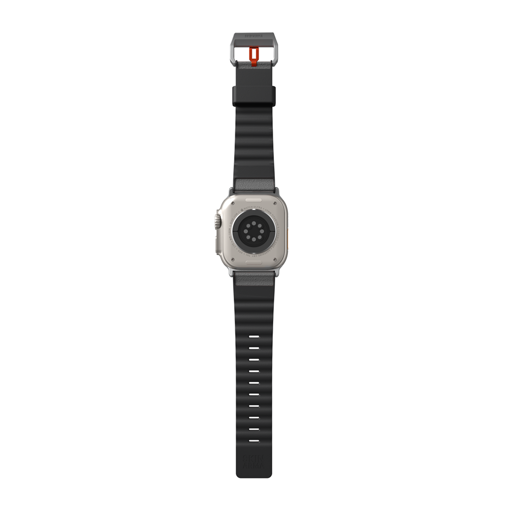 Apple Watch Ultra 49mm SkinArma Spunk Serisi PU Deri Kordon Gri