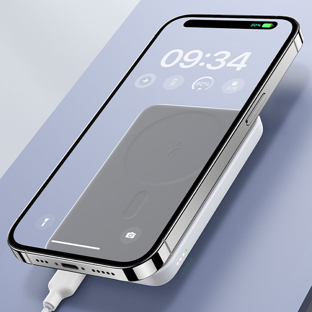 Benks MP08 Magsafe Magnetik Standlı İnce Tasarımlı Powerbank 10000mAh Beyaz