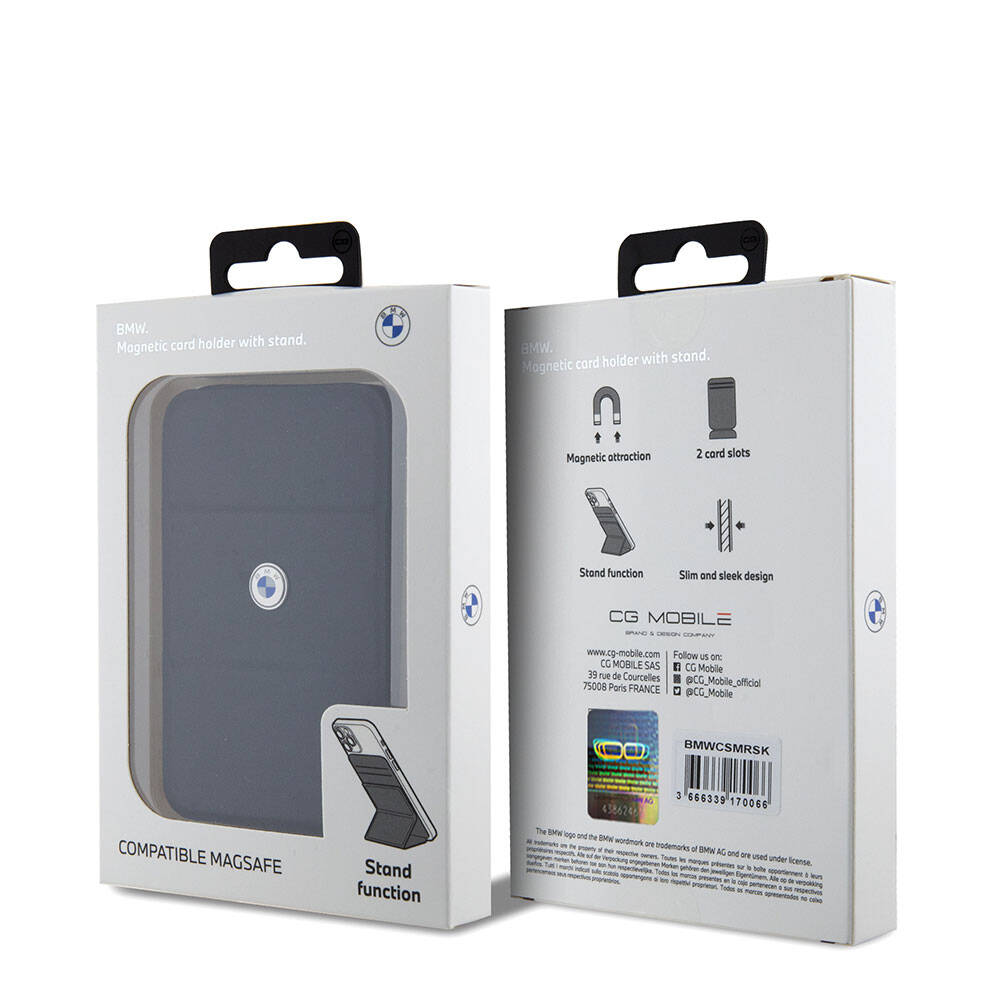 BMW Orjinal Lisanslı Metal Logolu Standlı Magnetik Kartlık Siyah