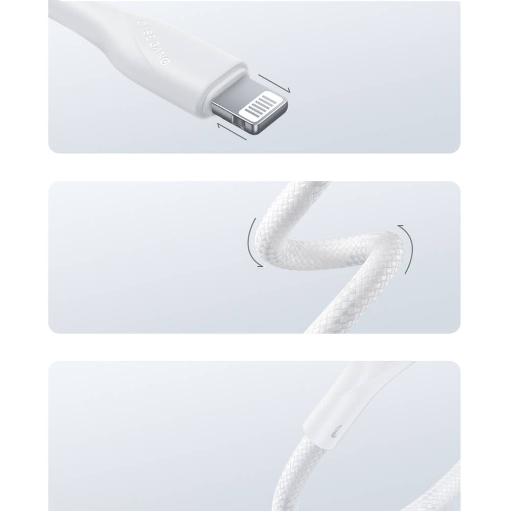 Casebang Type-C To Lightning Hızlı Şarj Özellikli Örgülü 27W PD Kablo 1m Siyah