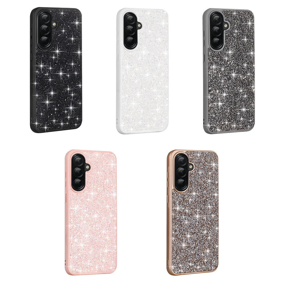 Galaxy A36 Kılıf Parlak Taşlı Tasarım Zore Pırlanta Kapak Gold