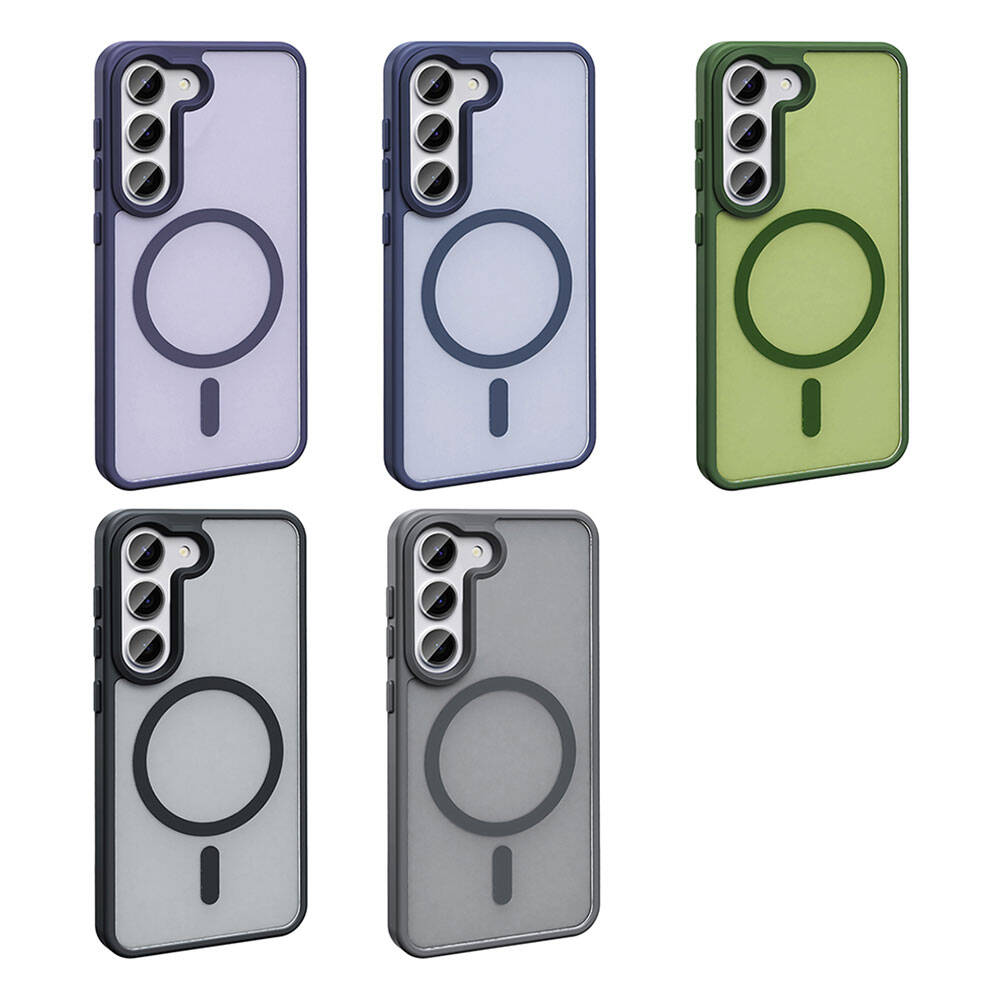 Galaxy S23 Kılıf M-safe Şarj Özellikli Mat Arka Yüzey Zore Sio Kapak Siyah