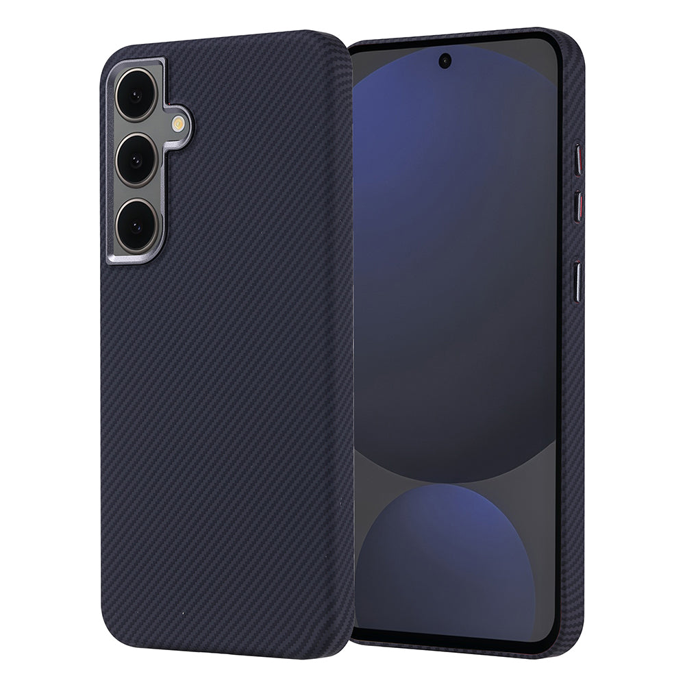 Galaxy S24 FE Kılıf M-safe Şarj Özellikli Karbon Fiber Görünümlü Zore Nekst Kapak Siyah