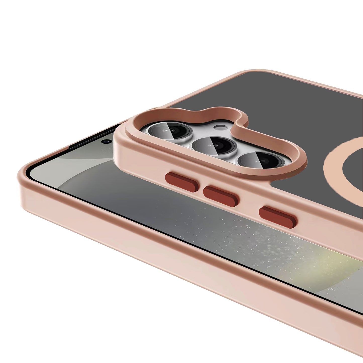 Galaxy S25 Kılıf M-safe Şarj Özellikli Mat Arka Yüzey Zore Sio Kapak Rose Gold