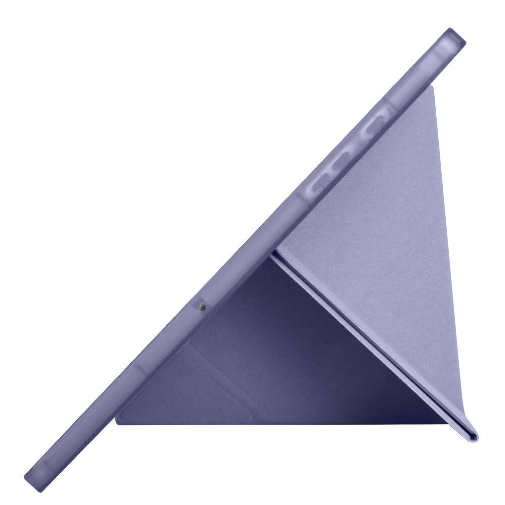 Galaxy Tab A9 Plus Kılıf Zore Tri Folding Kalem Bölmeli Standlı Kılıf Gri
