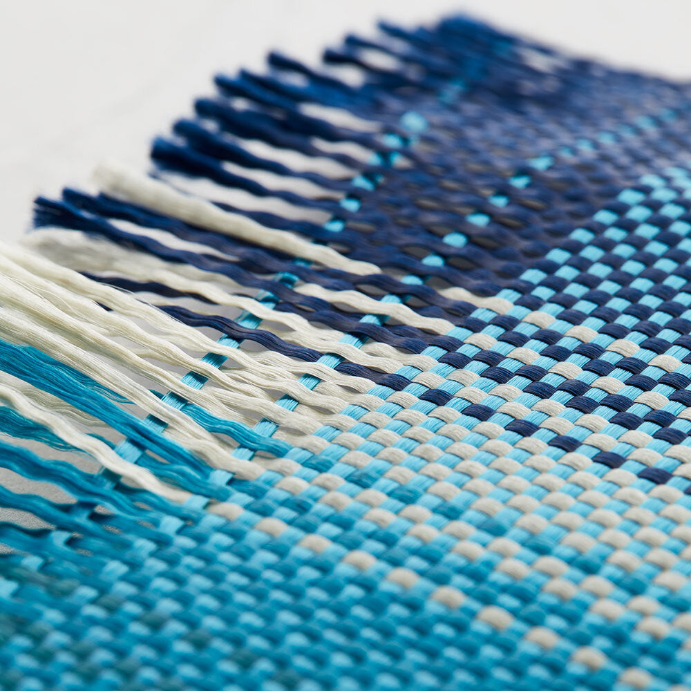 Galaxy Z Fold 6 Kılıf Magsafe Şarj Özellikli Aramid Fiber Pitaka Tactile Woven Sunset-Moonrise Serisi Moonrise Kapak Mavi