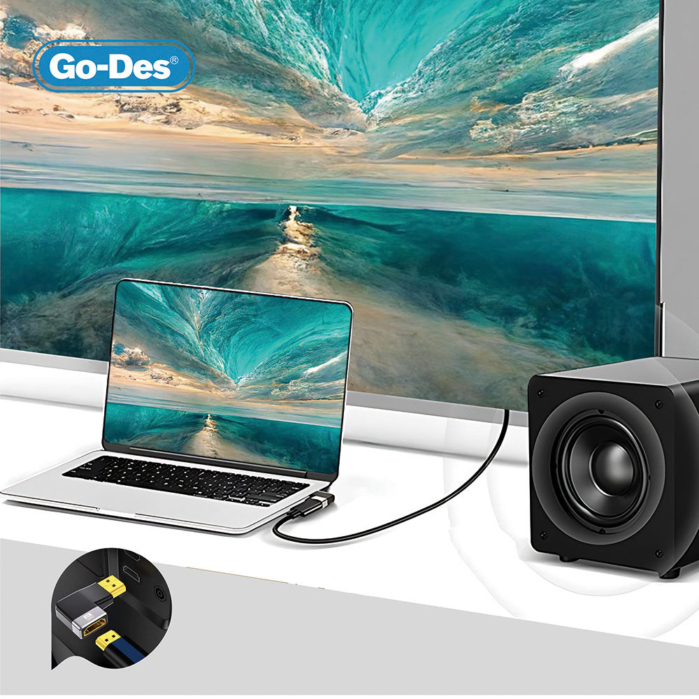 Go-Des GD-CT081 HDTV HDMI Adaptör 8K HD 2.1 Versiyon Görüntü Aktarım Cihazı Siyah