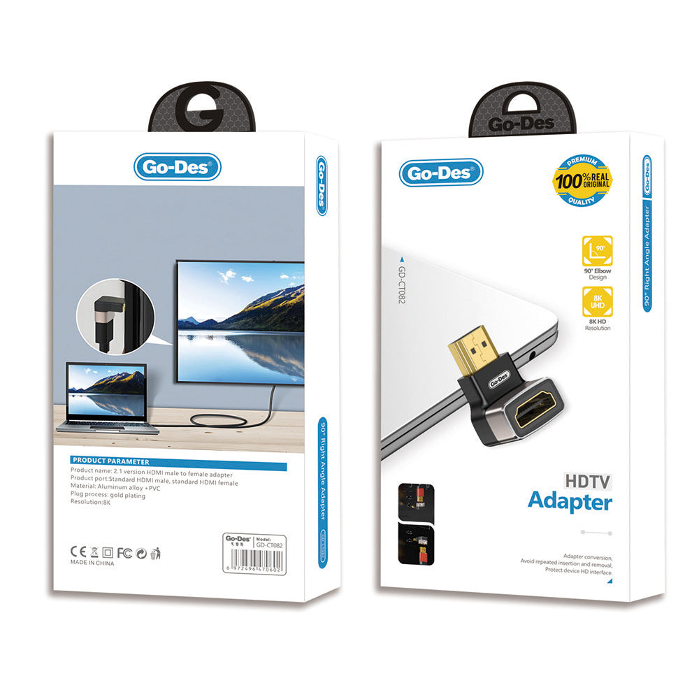 Go-Des GD-CT082 HDTV HDMI Adaptör 8K HD 2.1 Versiyon Görüntü Aktarım Cihazı Siyah