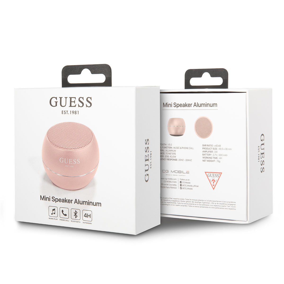 GUESS Alüminyum Alaşım Gövde Tasarımlı Mini Bluetooth Speaker Siyah