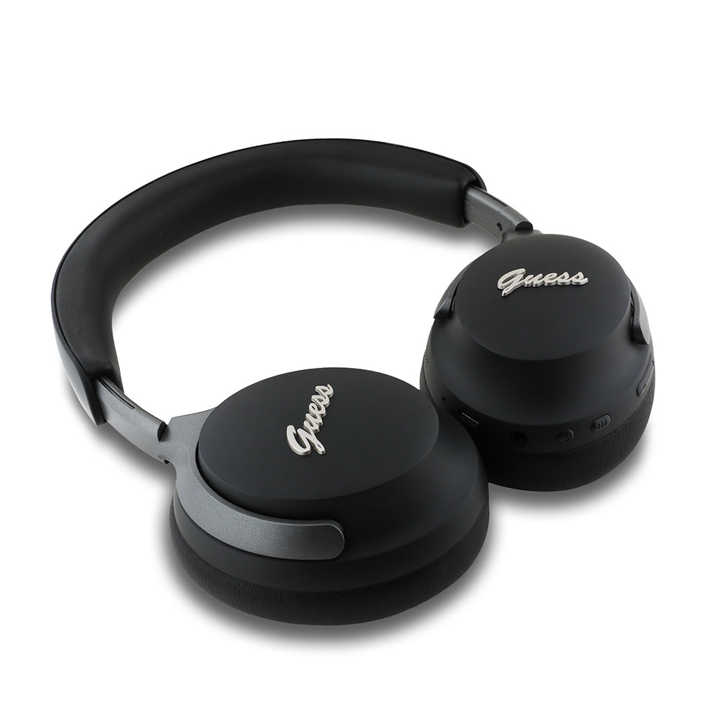 Guess Orjinal Lisanslı ANC/ENC Özellikli Metal Yazı Logolu Script Serisi Kulak Üstü Bluetooth Kulaklık v5.4 Bej