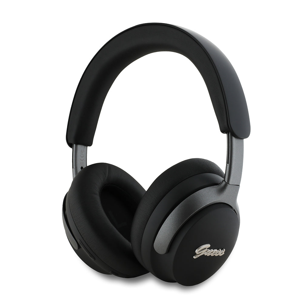 Guess Orjinal Lisanslı ANC/ENC Özellikli Metal Yazı Logolu Script Serisi Kulak Üstü Bluetooth Kulaklık v5.4 Siyah