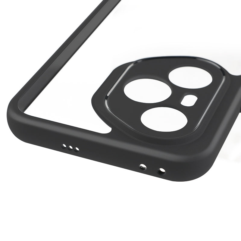 Honor 400 Pro Kılıf Kamera Korumalı Şeffaf Arka Yüzey Zore New Roll Kapak Siyah