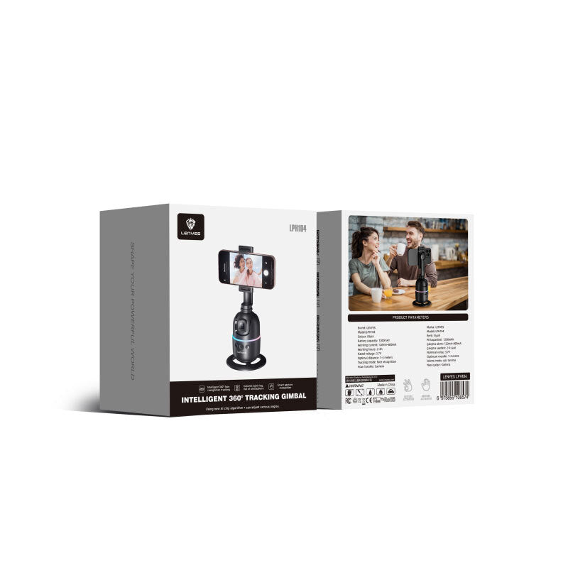 Lenyes LPH104 Canlı Yayın 360 Derece Dönebilen Akıllı Yüz Tanıma Takip Standı Siyah