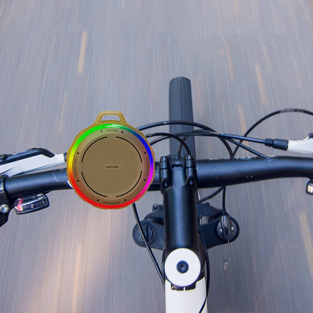 Lenyes S223 RGB Işıklı Askı Aparatlı Mini Bluetooth Speaker Hoparlör v5.3 Sarı