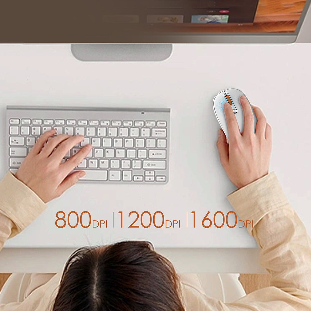 Lenyes WS101 Sessiz Buton Tasarımlı Ergonomik 2.4G Kablosuz Mouse 1600 DPI Beyaz