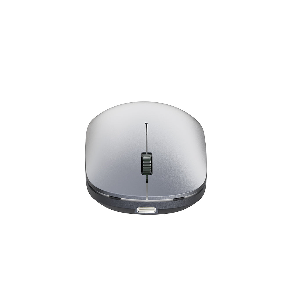 Lenyes WS103 Sessiz Buton Tasarımlı Ergonomik Çift Bluetooth Bağlantılı 2.4G Kablosuz Mouse 1200 DPI Gri