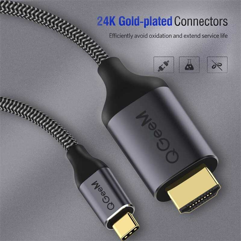 Qgeem QG-UA09 Type-C To HDMI Kablo 3M Siyah