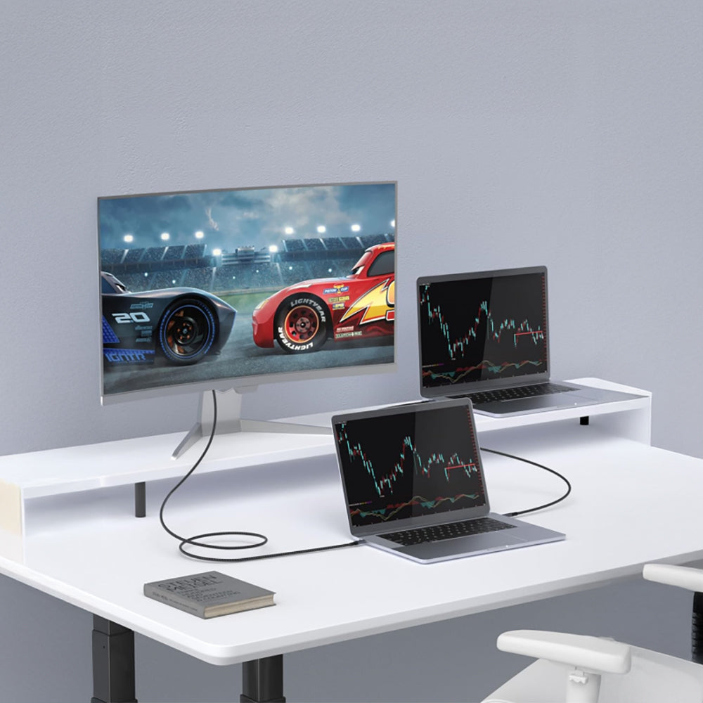 Qgeem QG03 Type-C to Type-C PD 40G 8K@60Hz Data Kablosu 240W 2M Gri