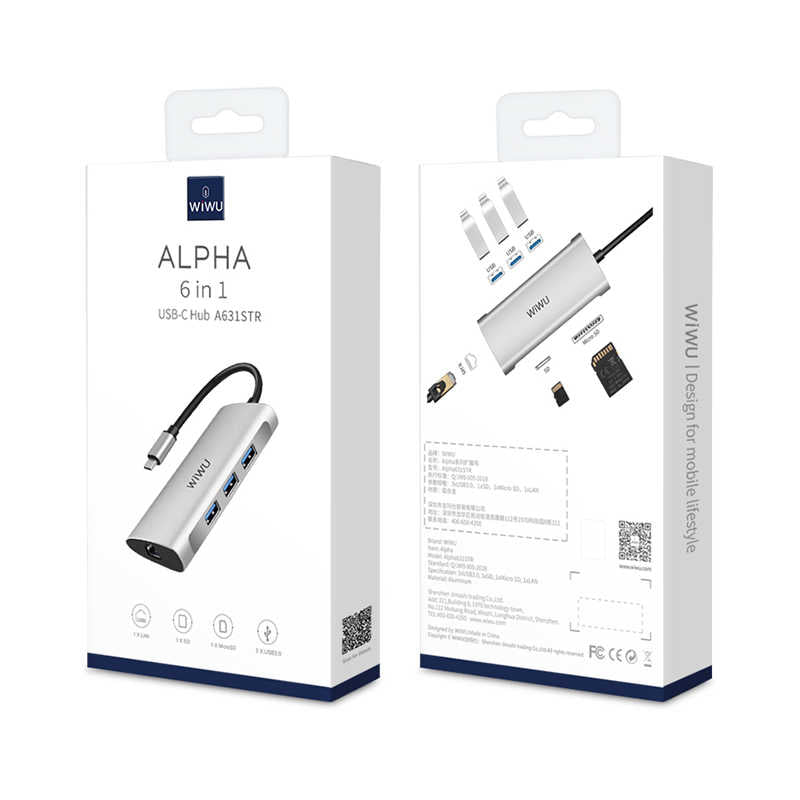 Wiwu Alpha 631STR Type-C Hub Gümüş