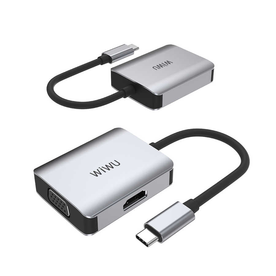 Wiwu Alpha A20VH 2 in 1 Type-C Hub Gri
