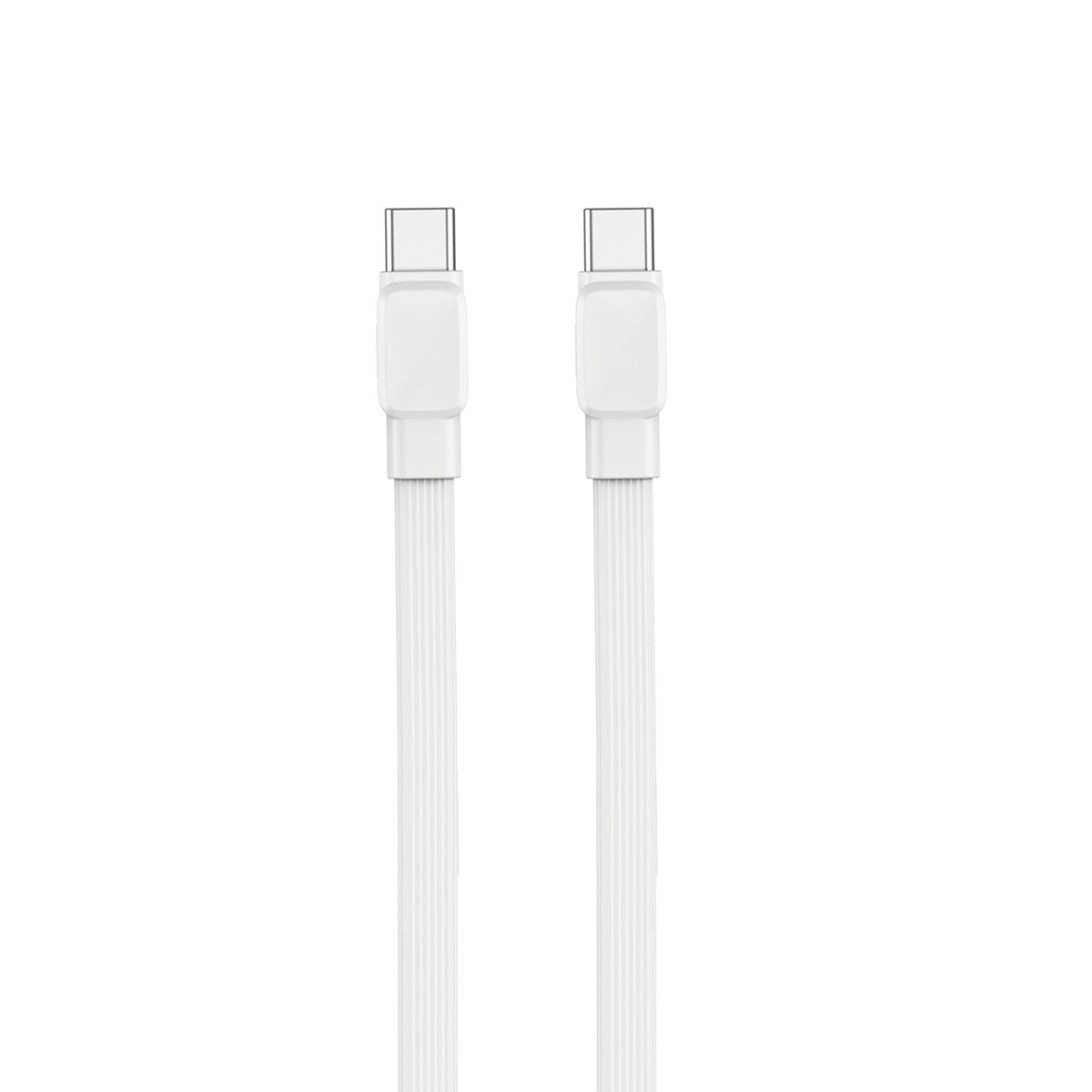Wiwu Bravo Wİ-C004 Yassı Tasarım 60W Hızlı Şarj Özellikli Type-C To Type-C PD Kablo 1M Beyaz