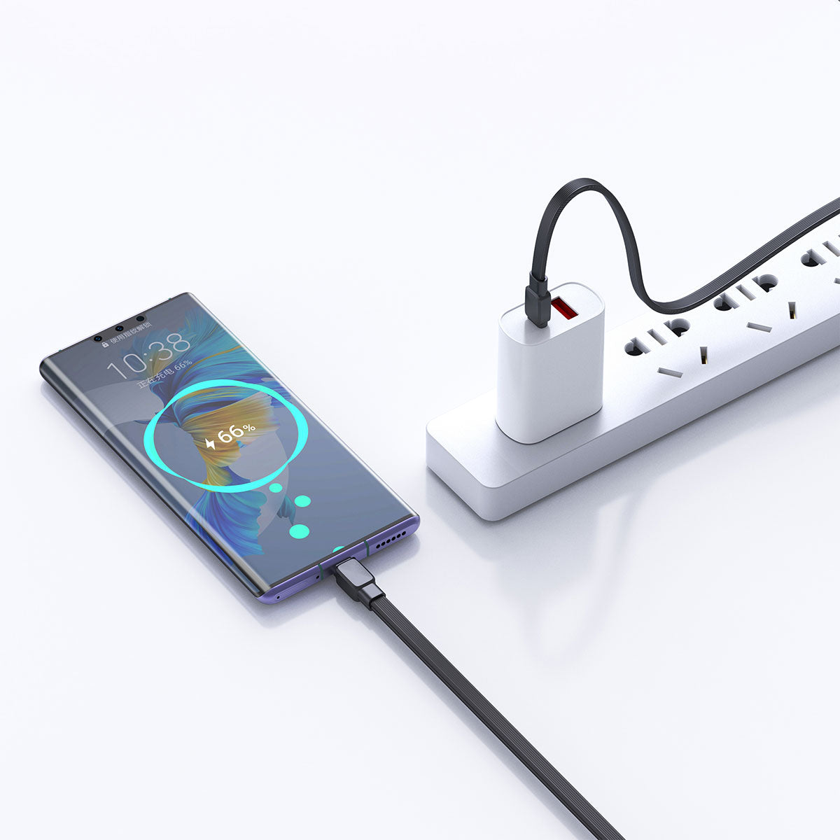 Wiwu Bravo Wİ-C004 Yassı Tasarım 60W Hızlı Şarj Özellikli Type-C To Type-C PD Kablo 1M Beyaz