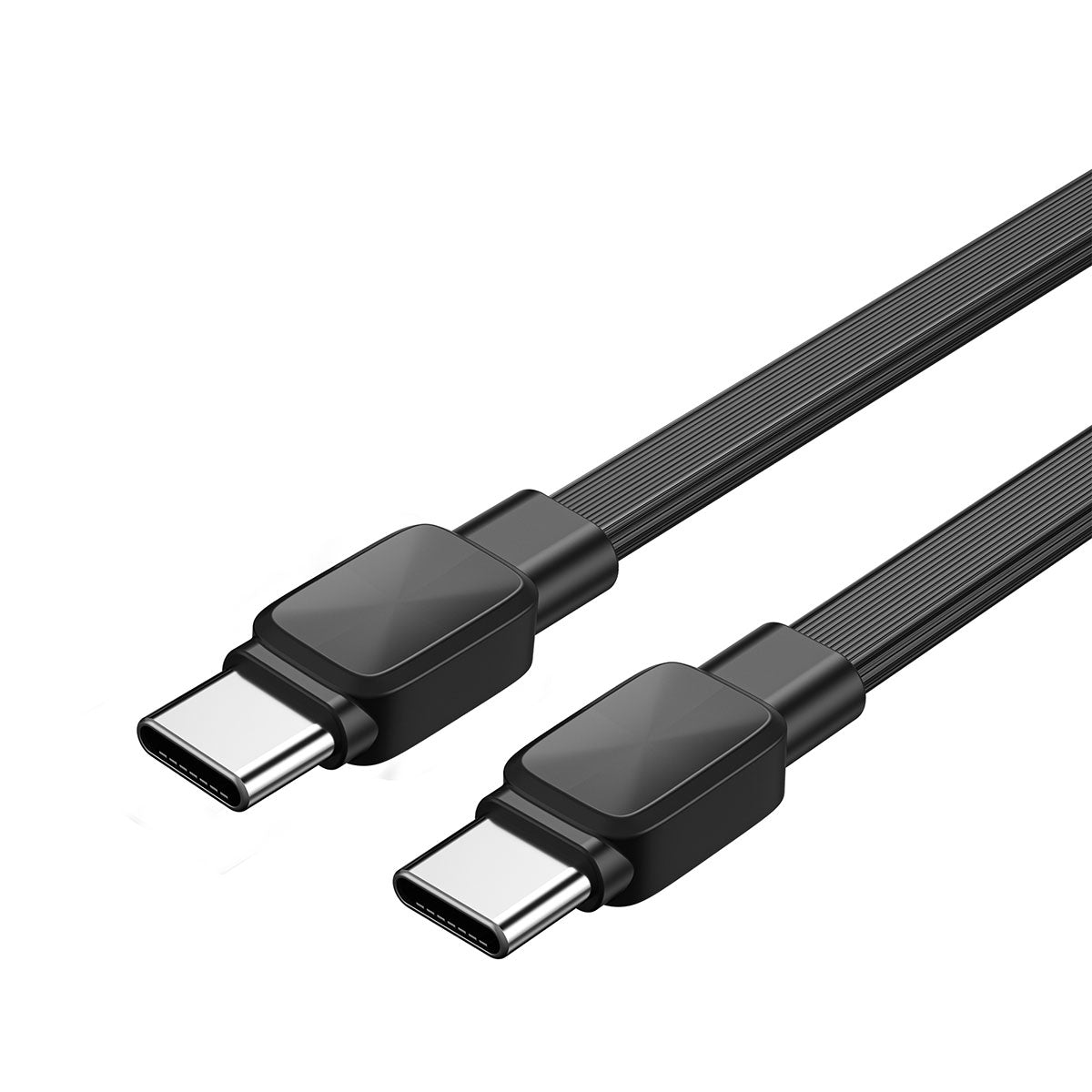 Wiwu Bravo Wİ-C004 Yassı Tasarım 60W Hızlı Şarj Özellikli Type-C To Type-C PD Kablo 1M Beyaz