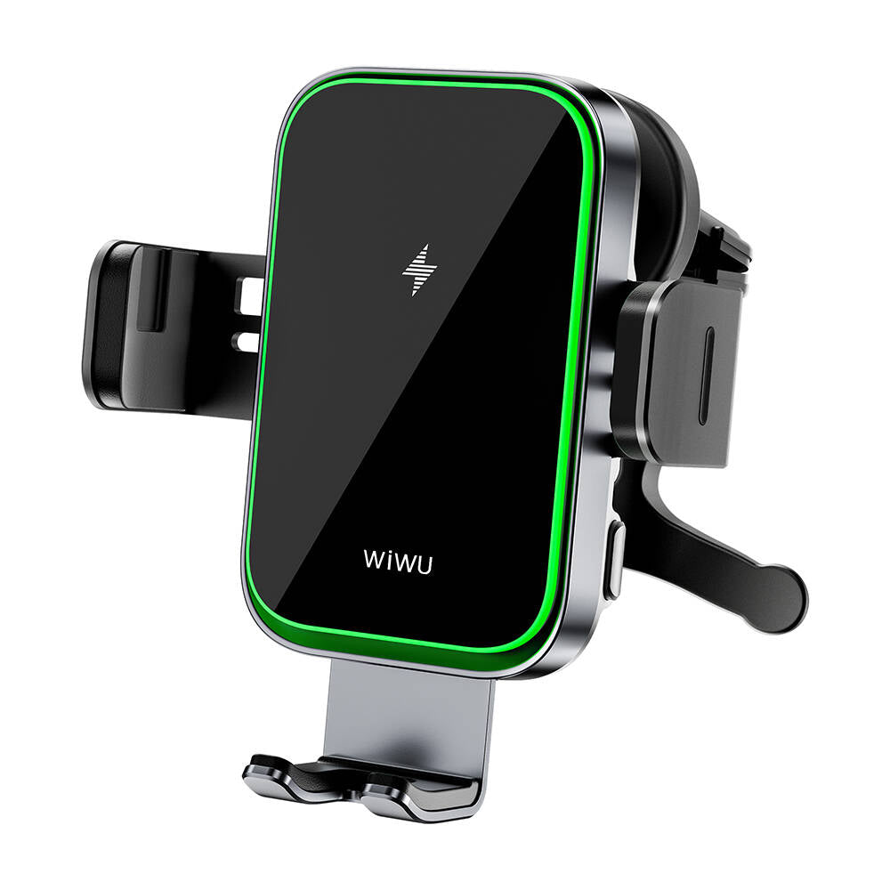 Wiwu CH-313 Kablosuz Şarj Özellikli Uzayabilen Vantuzlu Araç İçi Telefon Tutucu Siyah