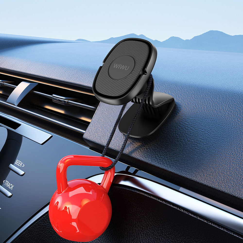 Wiwu CH007 360 Derece Dönebilen Magnetik Düz Zemin Versiyon Araç Telefon Tutucu Siyah