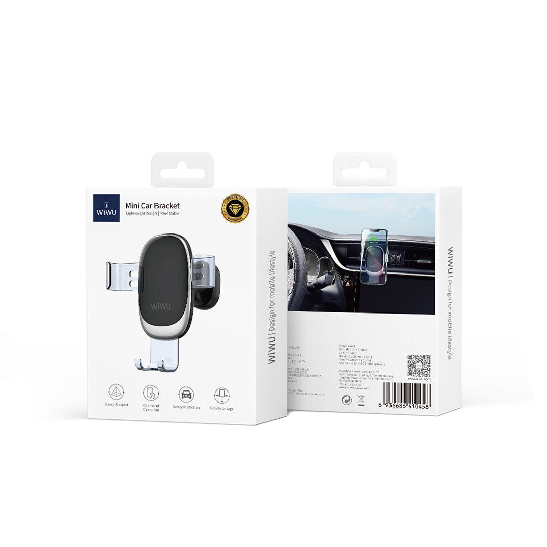 Wiwu CH010 Telefon Ağırlığı İle Çalışan Havalandırma Tasarım Araç Telefon Tutucu Siyah