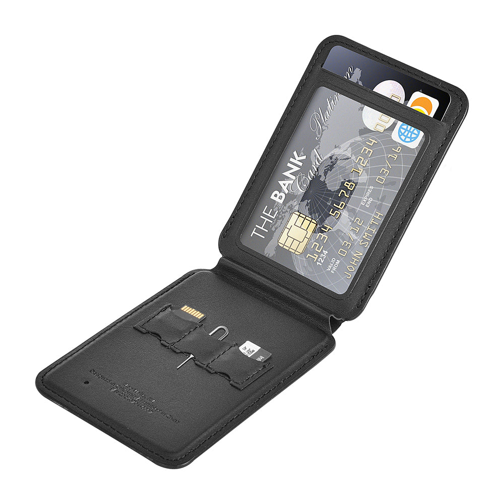 Wiwu MW-005 Magnetik Standlı Kartlık Qi Kablosuz Şarj Uyumlu FindMy Özellikli Mag Wallet Kahverengi