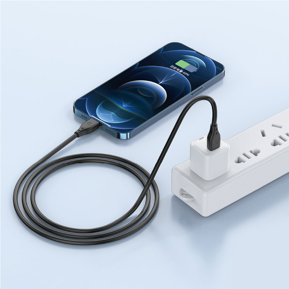 Wiwu Pioneer Wİ-C002 Ultra Esnek 30W Hızlı Şarj Özellikli Type-C to Lightning PD Kablo 1M Beyaz