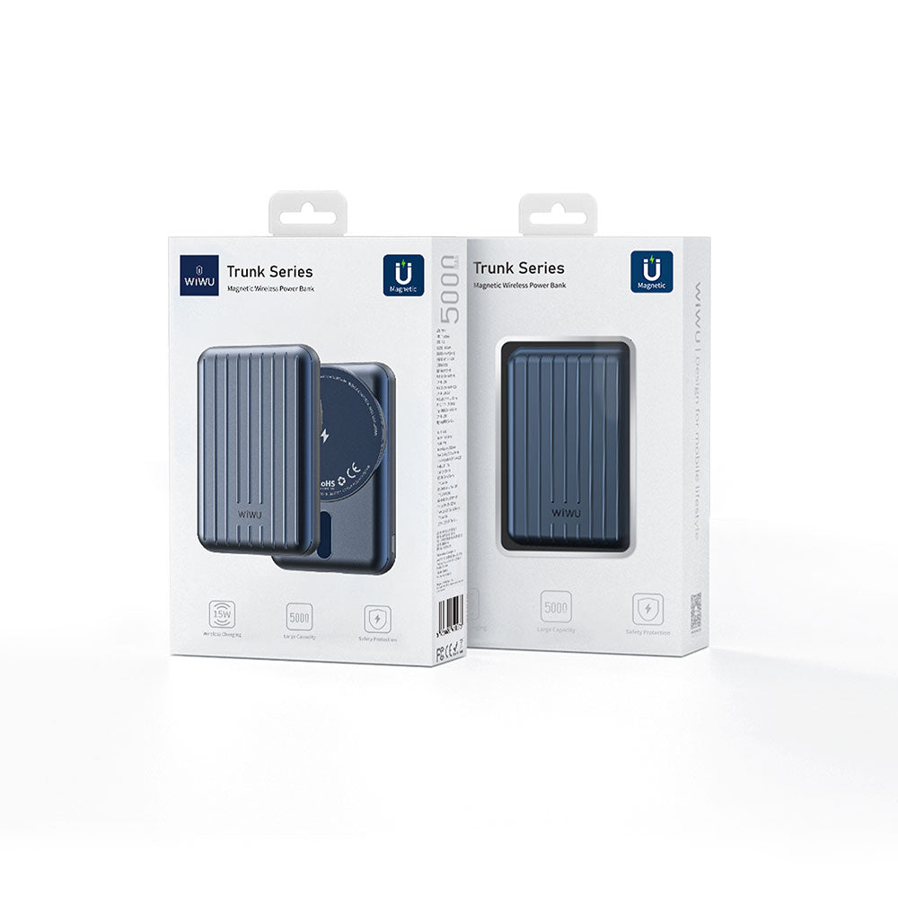 Wiwu PP02 Taşınabilir Wireless Şarj ve PD Hızlı Şarj Özellikli Powerbank 15W 5000mAh Gümüş